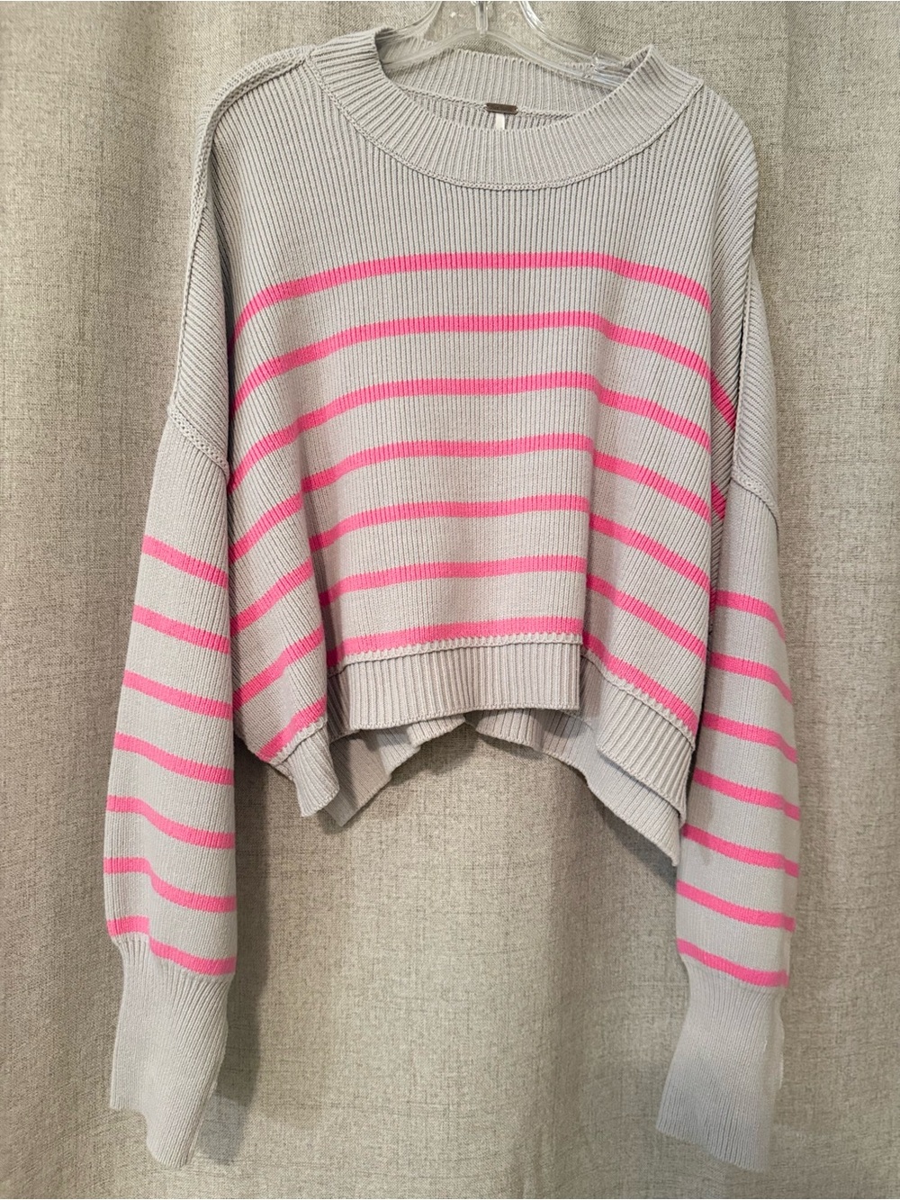 Free People Stripe Easy Street Crop Sweater | XL
